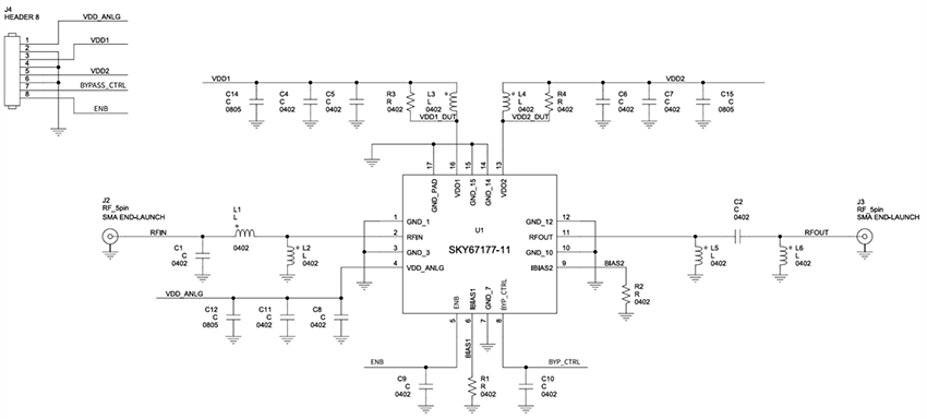 Schematic - Skyworks Solutions Inc. SKY67177-11EKx Evaluation Kits